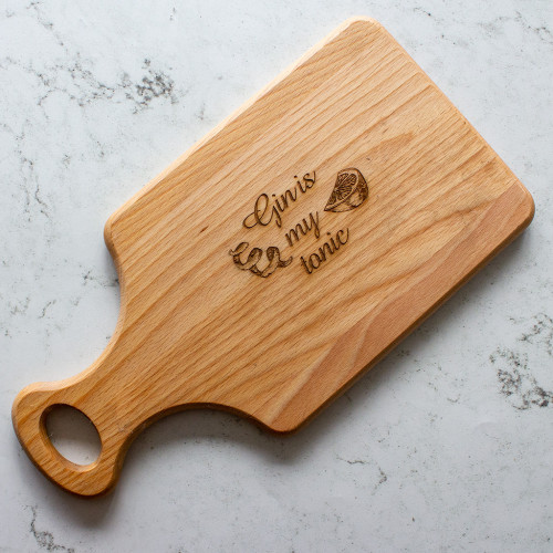 ‘Gin is my tonic’ Engraved Beech Cutting Board