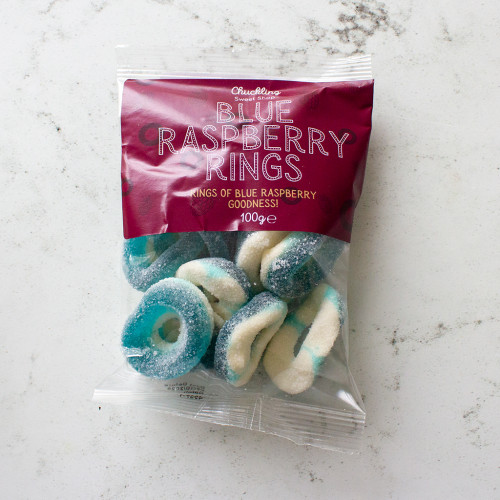 Blue Raspberry Rings Sweets