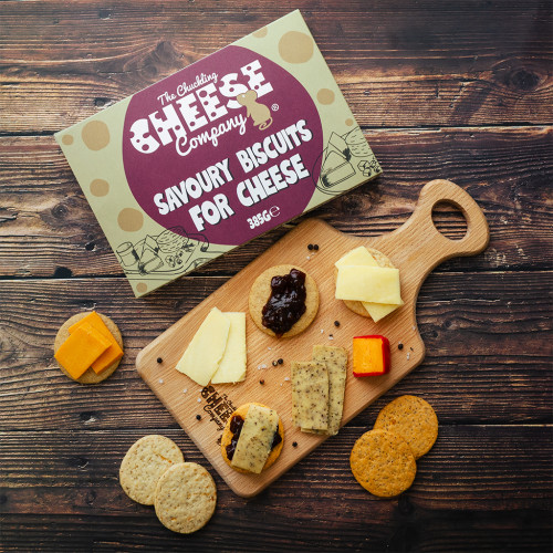 Savoury cheese biscuit selection box avilable from The Chuckling Cheese Company