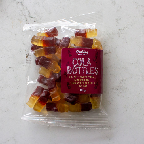 Chuckling Original Cola Bottle Sweets - 100g Bag 