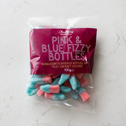 Pink and Blue Fizzy Bottle Sweets