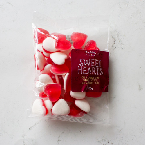 100g bag of Sweet Hearts by Chuckling Sweet Shop