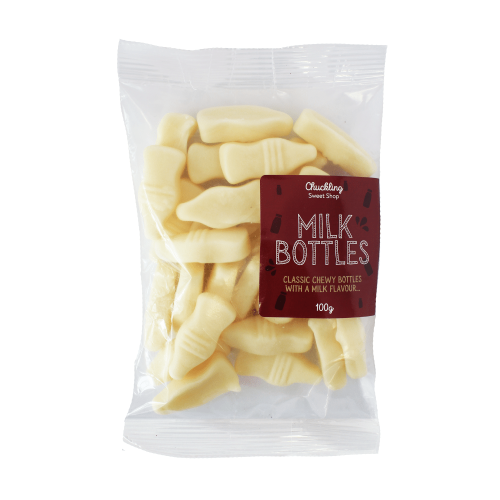 100g bag of Milk Bottles by Chuckling Sweet Shop