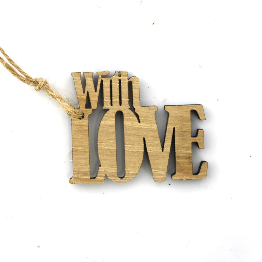 Wooden ‘With Love’ Gift Wrap Topper